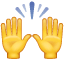 Emoji con las manos al aire U+1F64C