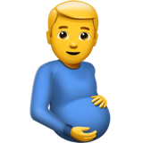 Emoticono de hombre embarazado U+1FAC3