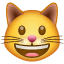 Emoticono de un gato sonriente U+1F63A