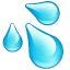 Emoji de tres gotas de agua U+1F4A6