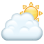 Emoji sol detrás de una nube U+26C5