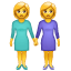 Emoji de dos mujeres U+1F46D