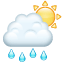 Emoji sol detrás de una nube de lluvia U+1F326