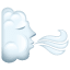 Emoji de una mujer que sopla una nuble U+1F32C