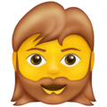 Emoji de mujer barbuda U+1F9D4 U+2640